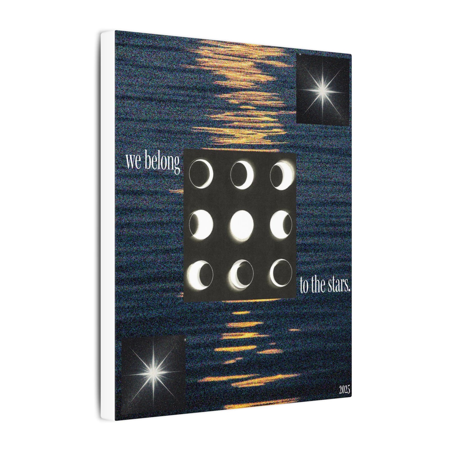 Celestial Wall Art, Starry Night Canvas, Moon Phase Decor, Astral Home Decor, Gift for Astrologers, Cosmic Art Piece