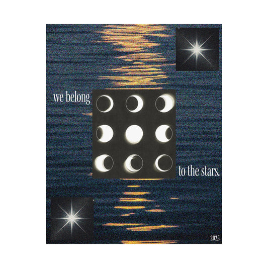 Celestial Matte Poster, Aesthetic Wall Art, Space Decor, Inspirational Quotes, Moon Phases Art